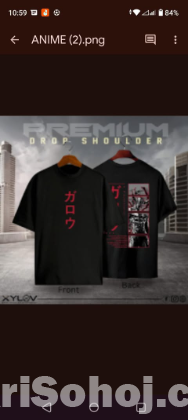anime t shirts with drop shoulder